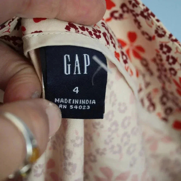 Gap Floral Mini Skirt Size 4 Side Zipper Front Pockets - Picture 11 of 12